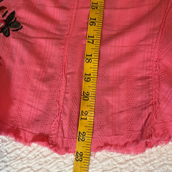 Johnny Was Pink Floral Embroidered Button Down Shirt - Picture 10 of 11